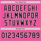 Custom Pink Black-White Bomber Full-Snap Varsity Letterman Two Tone Jacket photo 7