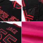 Custom Pink Purple-White Bomber Full-Snap Varsity Letterman Two Tone Jacket photo 4