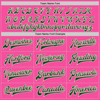 Custom Pink Green-Cream Bomber Full-Snap Varsity Letterman Two Tone Jacket photo 5