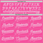 Custom Pink Pink Gray-White Bomber Full-Snap Varsity Letterman Two Tone Jacket photo 5