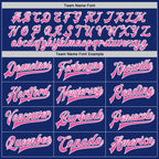 Custom Royal Pink-White Bomber Full-Snap Varsity Letterman Two Tone Jacket photo 5