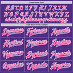 Custom Purple Pink-White Bomber Full-Snap Varsity Letterman Two Tone Jacket photo 6