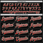Custom Black Kelly Green-Red Bomber Full-Snap Varsity Letterman Two Tone Jacket photo 6