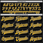 Custom Black Gold-Gray Bomber Full-Snap Varsity Letterman Two Tone Jacket photo 6