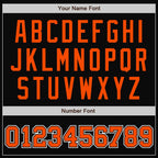 Custom Black Orange-Gray Bomber Full-Snap Varsity Letterman Two Tone Jacket photo 7