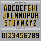Custom Gray Black-Gold Bomber Full-Snap Varsity Letterman Two Tone Jacket photo 6