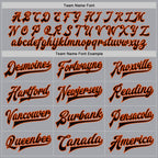 Custom Gray Black-Orange Bomber Full-Snap Varsity Letterman Two Tone Jacket photo 5