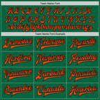Custom Kelly Green Orange-Black Bomber Full-Snap Varsity Letterman Two Tone Jacket photo 5