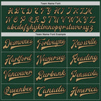 Custom Green Old Gold-Black Bomber Full-Snap Varsity Letterman Two Tone Jacket photo 6