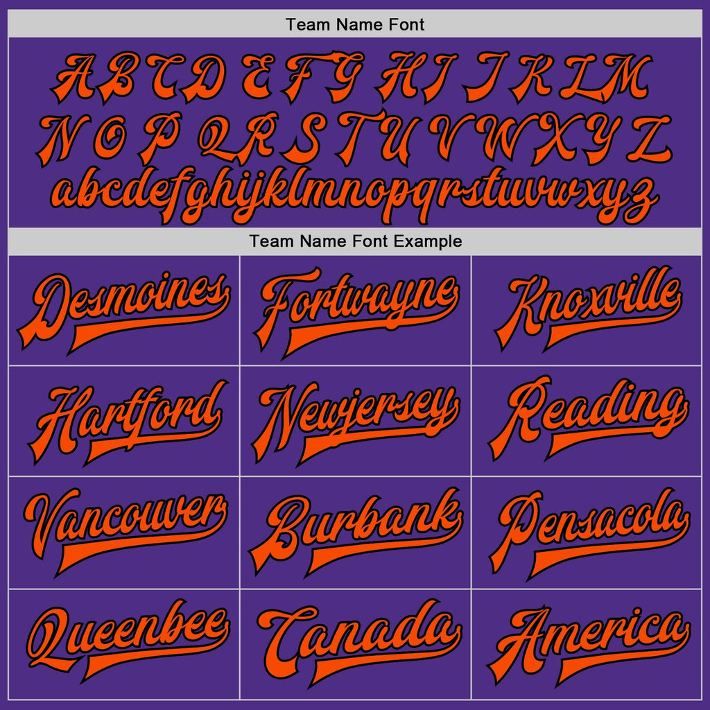 Custom Purple Orange-Black Bomber Full-Snap Varsity Letterman Two Tone Jacket photo 5