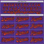 Custom Purple Orange-Black Bomber Full-Snap Varsity Letterman Two Tone Jacket photo 5