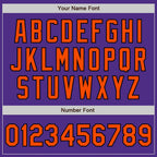 Custom Purple Orange-Black Bomber Full-Snap Varsity Letterman Two Tone Jacket photo 6