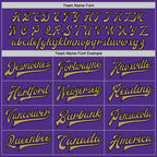 Custom Purple Old Gold-Black Bomber Full-Snap Varsity Letterman Two Tone Jacket photo 5