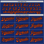 Custom Royal Orange-Black Bomber Full-Snap Varsity Letterman Two Tone Jacket photo 5