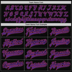 Custom Black Pink-Purple Bomber Full-Snap Varsity Letterman Two Tone Jacket photo 6