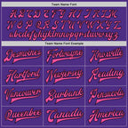 Custom Purple Pink-Black Bomber Full-Snap Varsity Letterman Two Tone Jacket photo 5