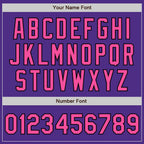 Custom Purple Pink-Black Bomber Full-Snap Varsity Letterman Two Tone Jacket photo 6