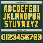 Custom Green Gold-White Bomber Full-Snap Varsity Letterman Two Tone Jacket photo 6