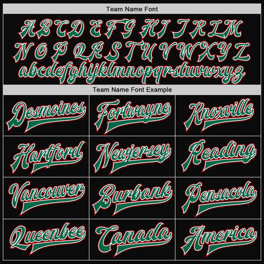 Custom Black Red-Kelly Green Mexico 3D Bomber Full-Snap Varsity Letterman Jacket photo 5