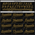 Custom Black Old Gold Bomber Full-Snap Varsity Letterman Jacket photo 5