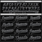 Custom Black Gray Bomber Full-Snap Varsity Letterman Jacket photo 5