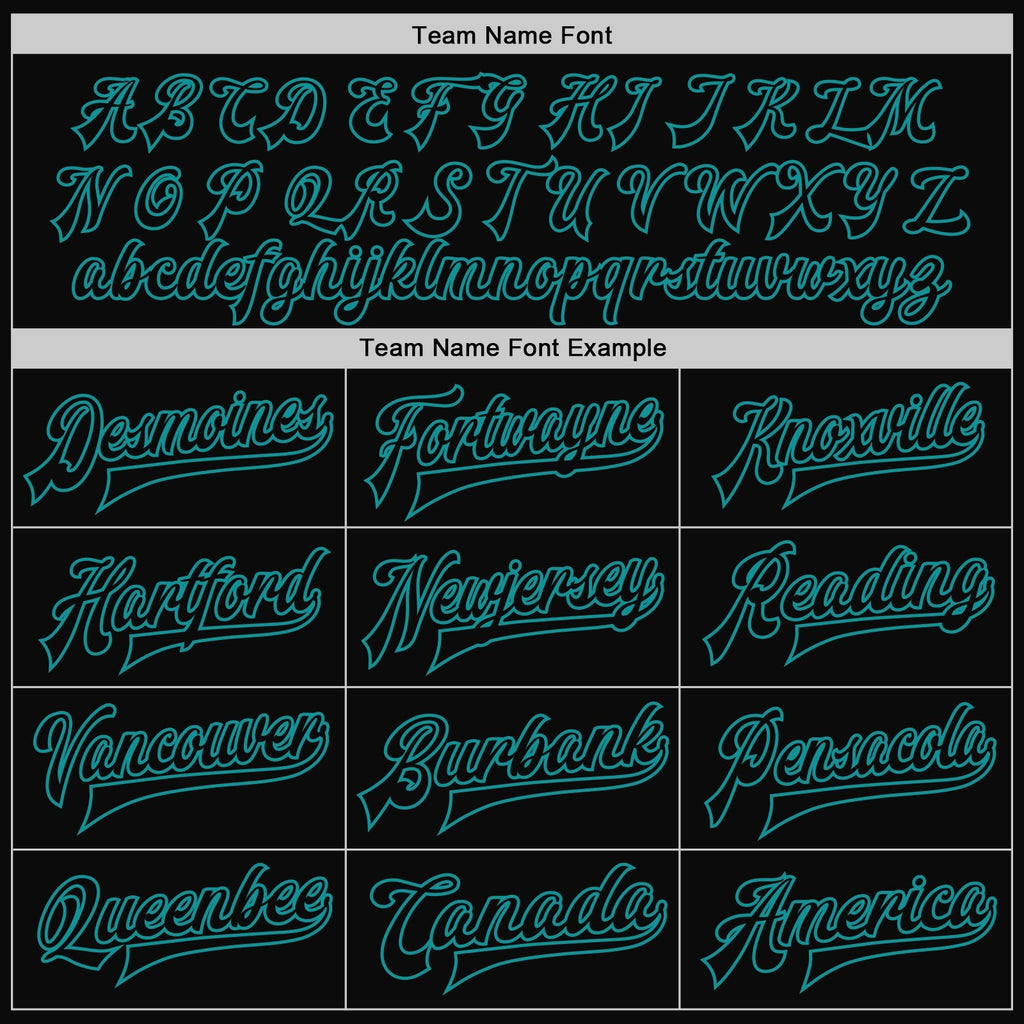 Custom Black Teal Bomber Full-Snap Varsity Letterman Jacket photo 5