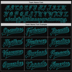 Custom Black Teal Bomber Full-Snap Varsity Letterman Jacket photo 5