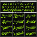 Custom Black Neon Green Bomber Full-Snap Varsity Letterman Jacket photo 5