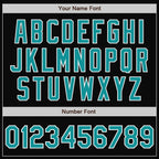 Custom Black Teal-White Bomber Full-Snap Varsity Letterman Jacket photo 7