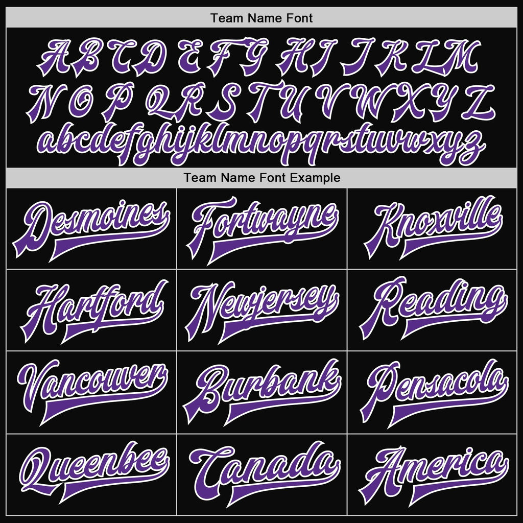 Custom Black Purple-White Bomber Full-Snap Varsity Letterman Jacket photo 5