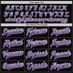 Custom Black Purple-White Bomber Full-Snap Varsity Letterman Jacket photo 5