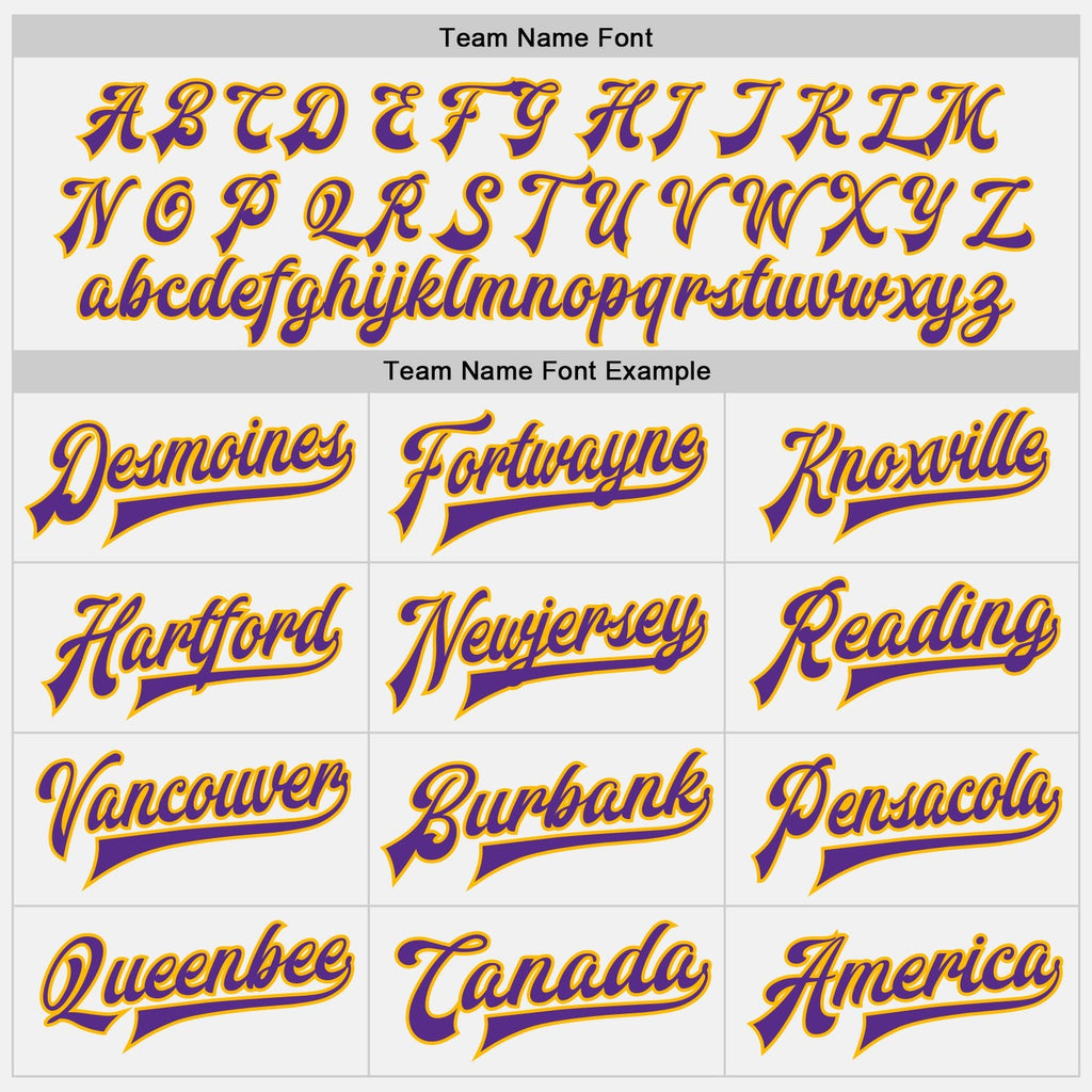 Custom White Purple-Gold Bomber Full-Snap Varsity Letterman Jacket photo 5