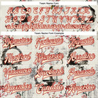Custom Cream Red Heron And Flower 3D Pattern Design Bomber Full-Snap Varsity Letterman Jacket photo 5