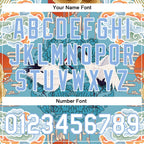 Custom Light Blue White Heron And Cloud 3D Pattern Design Bomber Full-Snap Varsity Letterman Jacket photo 7