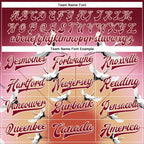 Custom Maroon Cream Heron 3D Pattern Design Bomber Full-Snap Varsity Letterman Jacket photo 5
