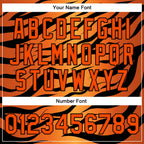 Custom Orange Black Tiger 3D Pattern Design Bomber Full-Snap Varsity Letterman Jacket photo 6