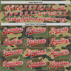 Custom Camo Red-White Bomber Full-Snap Varsity Letterman Salute To Service Jacket photo 5