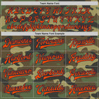 Custom Camo Orange-Navy Bomber Full-Snap Varsity Letterman Salute To Service Jacket photo 5
