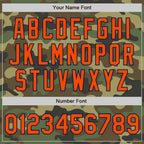 Custom Camo Orange-Navy Bomber Full-Snap Varsity Letterman Salute To Service Jacket photo 6