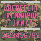 Custom Camo Pink-Kelly Green Bomber Full-Snap Varsity Letterman Salute To Service Jacket photo 7