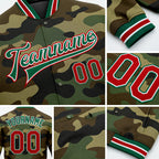 Custom Camo Red-Kelly Green Bomber Full-Snap Varsity Letterman Salute To Service Jacket detail