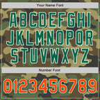 Custom Camo Orange-Kelly Green Bomber Full-Snap Varsity Letterman Salute To Service Jacket photo 6
