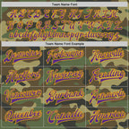 Custom Camo Purple-Gold Bomber Full-Snap Varsity Letterman Salute To Service Jacket photo 5