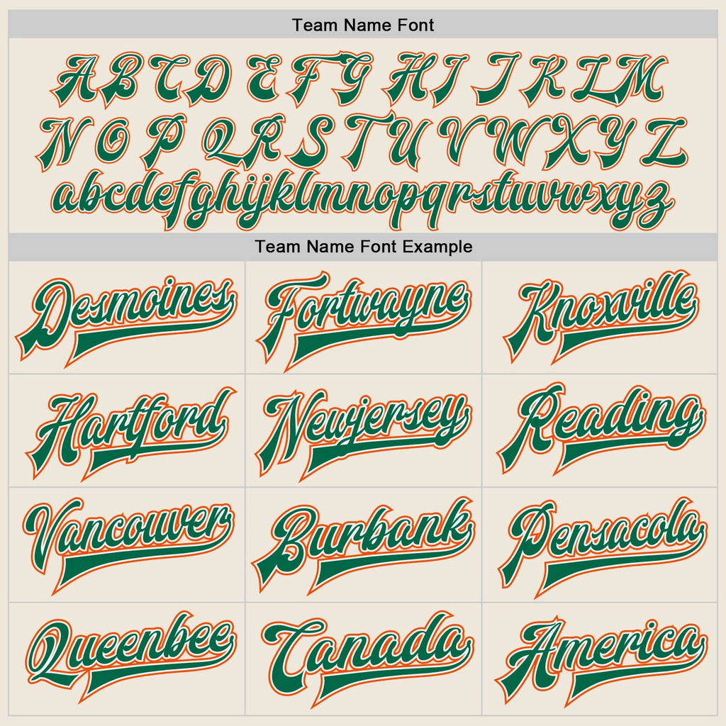 Custom Cream Orange-Kelly Green Bomber Full-Snap Varsity Letterman Jacket photo 5