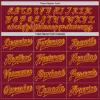 Custom Crimson Gold Bomber Full-Snap Varsity Letterman Jacket photo 5