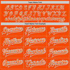 Custom Orange White-Gray Bomber Full-Snap Varsity Letterman Jacket photo 6