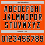 Custom Orange Black-White Bomber Full-Snap Varsity Letterman Jacket photo 6
