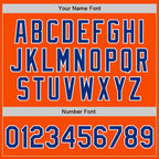 Custom Orange Royal-White Bomber Full-Snap Varsity Letterman Jacket photo 6