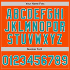 Custom Orange Teal-White Bomber Full-Snap Varsity Letterman Jacket photo 6