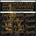 Custom Black Old Gold New York Statue of Liberty 3D Pattern Design Bomber Full-Snap Varsity Letterman Jacket photo 5